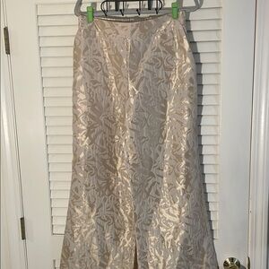 ABIN Design Gold Cream Damask Wide Pant Leg Pants
